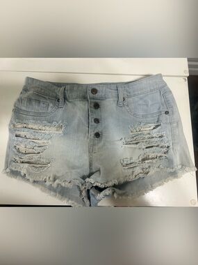 Mossimo Supply Co. Light Blue Distressed Denim Shorts